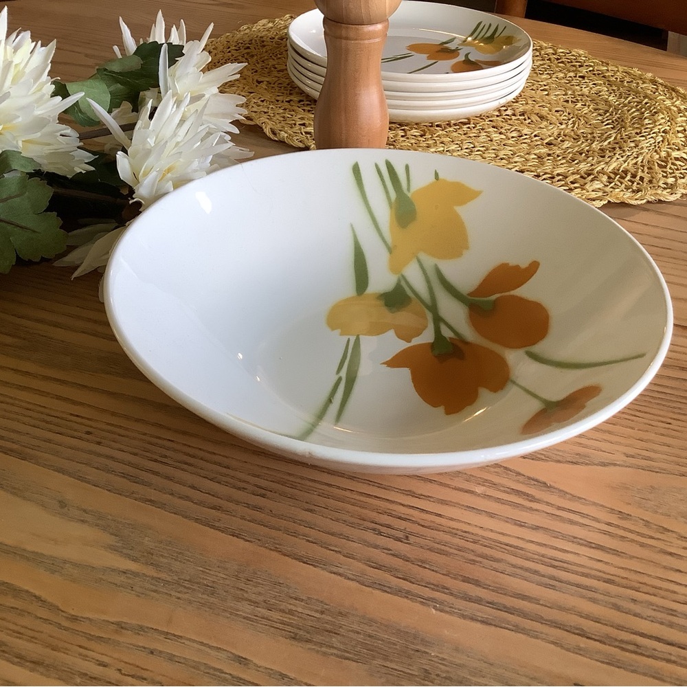 Vintage Ironstone Daphne Floral Design White Serving Bowl